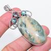 Natural Mariposite, Topaz 925 Sterling Silver Jewelry Pendant 2.88" P2a18
