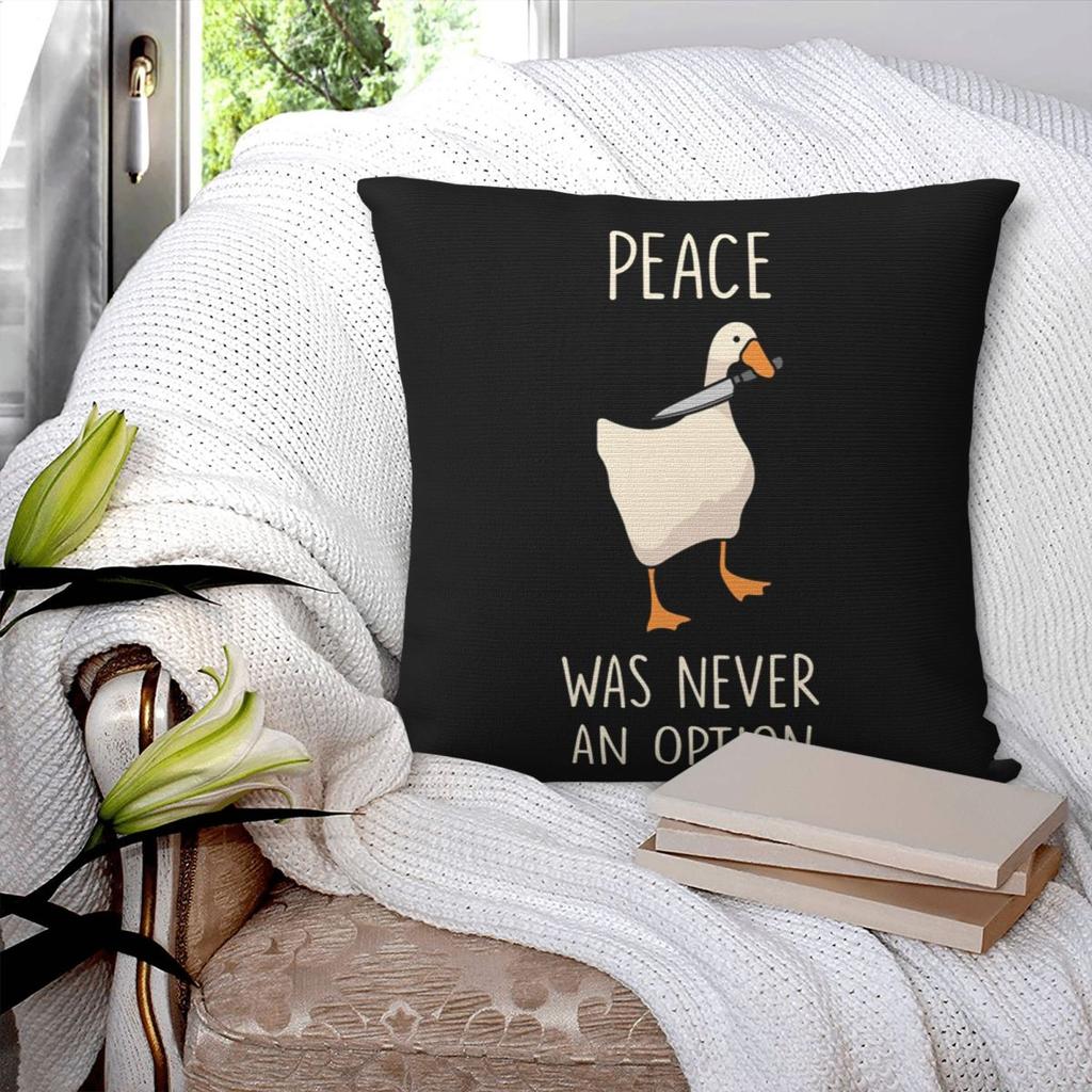 Goose Goose Peace Was Never An Option Square Pillowcase Pillow Cover Polyester Cushion Decor Comfort Throw Pillow for Home Sofa