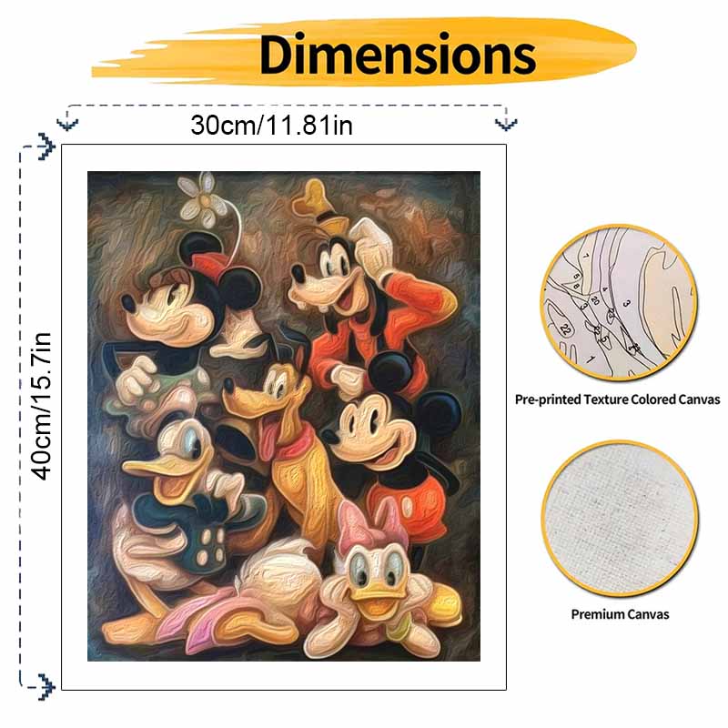 Disney Микки Маус и друзья цифровая масляная живопись набор для рисования art painting kit руководство DIY рисование для домашнего декора