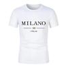 2024 Summer Fashion Milan Letter Print Men's Short Sleeve T-Shirt Casual Loose Quick-Drying Harajuku Street Jogging Sports Top