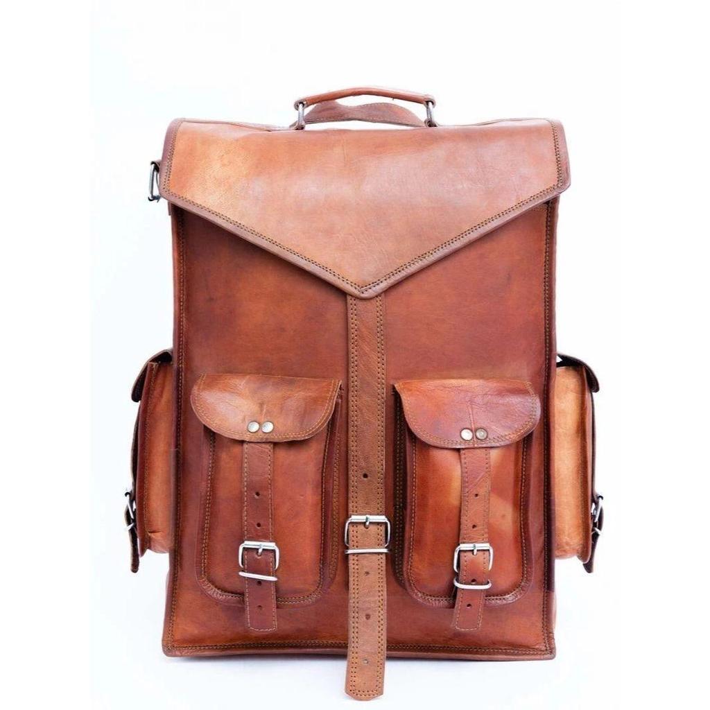 Backpack Bag Leather Laptop Men's Satchel New'' Vintage Rucksack Messenger