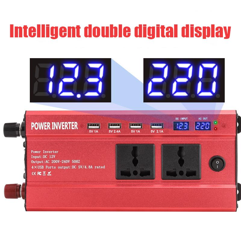 1200 Вт интеллектуальный ЖК-дисплей с двойным цифровым дисплеем, 4 USB-интерфейса, автомобильный дом, уличный источник питания, сбой в питании, инверторный источник питания