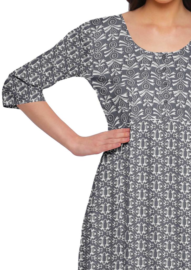 Moomaya A-LineA  KurtisA  For Women Printed LongA  KurtiA  Dress Indian Top For