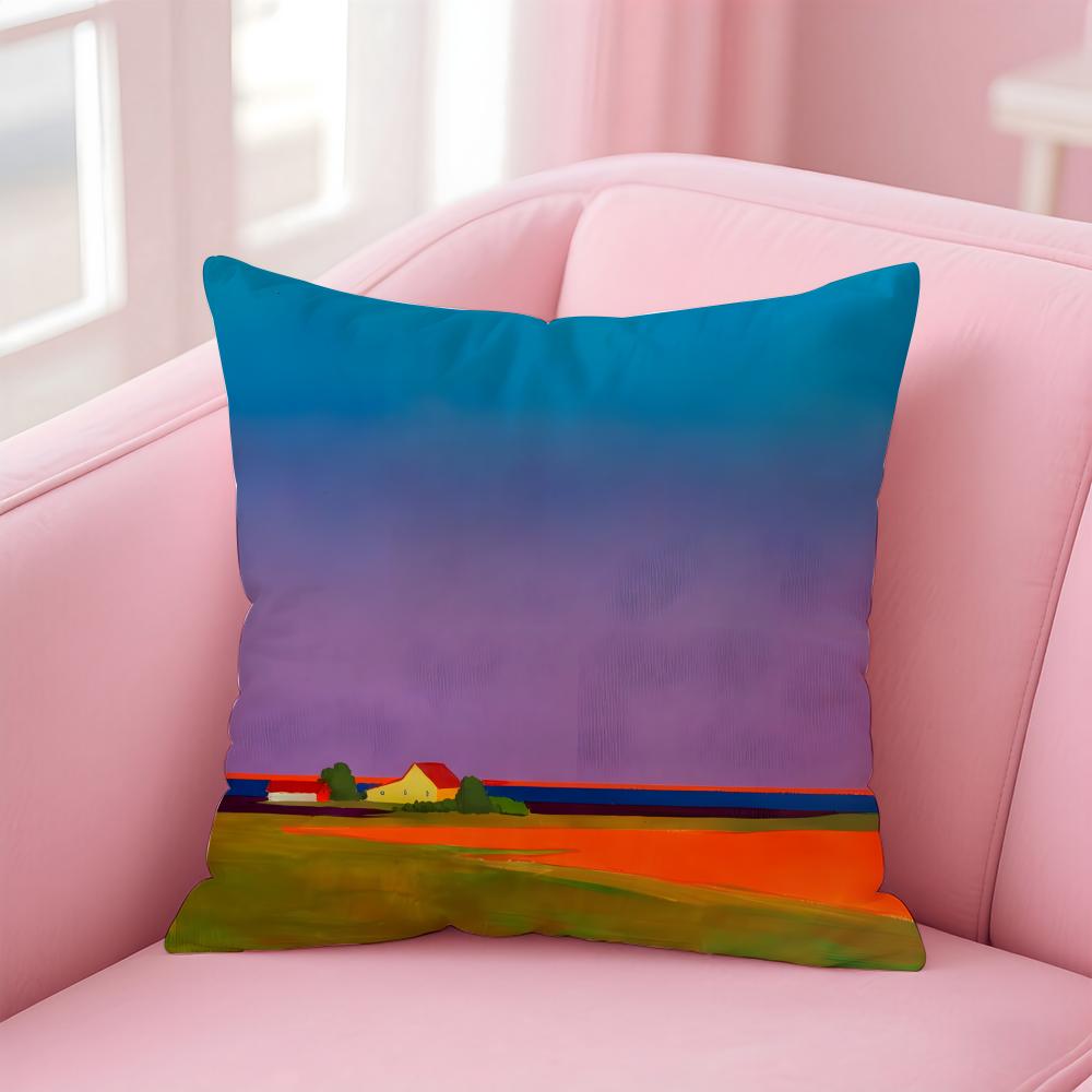 Landscape Cushion Cover Comfortable Reversible Pillow Cover Ideal for Car Sofa Bedroom Beyond