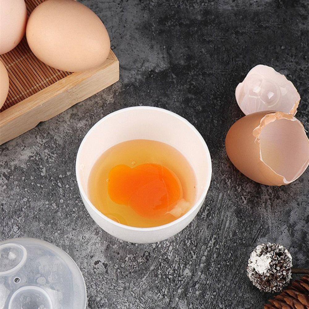 2pcs Heat Safe Steamed Egg Cup Visible Lid Egg Boiler Household Microwave Egg Cooker Kids