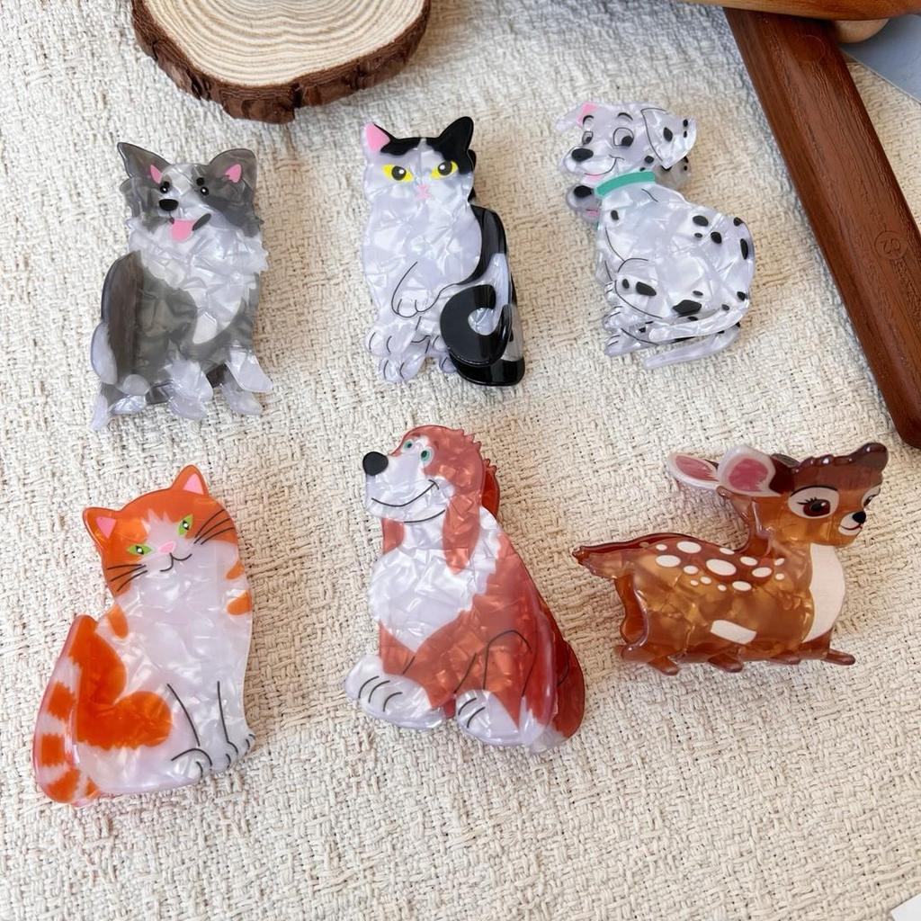 Cute Animal Hair Claw Clip: Puppy, Kitten, Deer Cartoon for Women