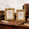 Vintage Resin Photo Frame With Gold Embossed Rose Pattern For Christmas And Anniversary Gifts