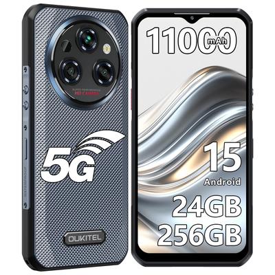 Oukitel WP35 Прочный смартфон 5G Android 15, 11000 мАч/33 Вт, 24 ГБ+256 ГБ/2 ТБ, 6,6-дюймовый FHD+ дисплей 2,4K, 108 МП+8 МП ночного видения, 5G Dual SIM/NFC/GPS/OTG