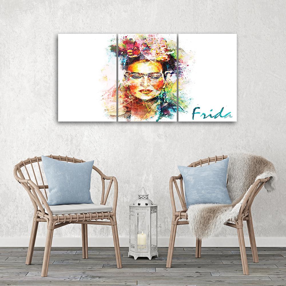 Three Piece Picture Canvas Print Frida Kahlo