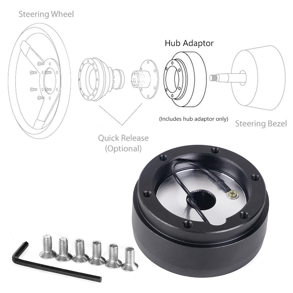 MUGE-186H Aluminum 6 Bolt Racing Steering Wheel Hub Adapter for Volkswagen VW MK1 MK2 Golf Jetta QR061