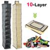 10-Layer Shoe Cap Organizer Hanging Bag Space Saving Foldable Multifunctional Closet Organizer Clothes Shoe Bag for Home Bedroom