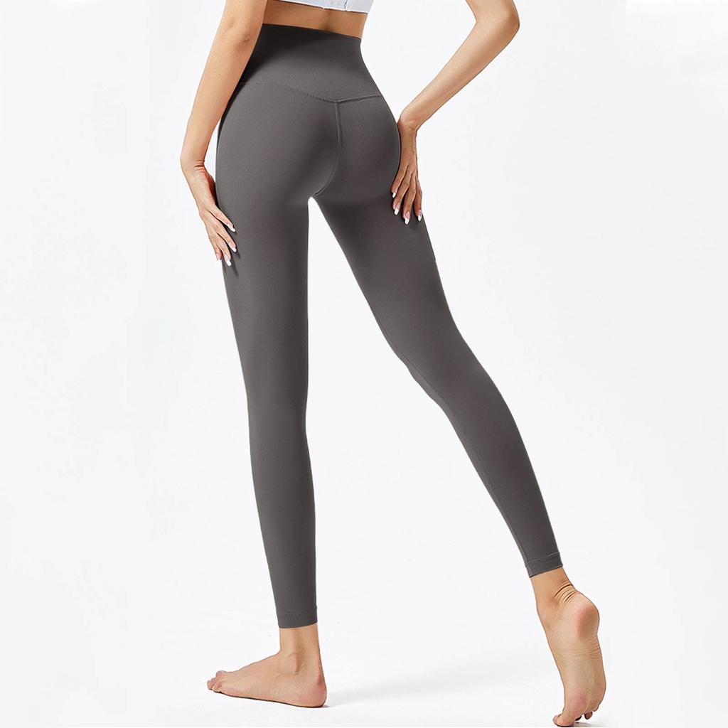 Женские модные однотонные штаны для йоги с высокой талией, узкие спортивные штаны для фитнеса