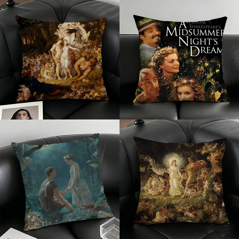 A Mmidsummer Nights Dream Pillow Case Linen Pillow Covers Cover For Couch Living Room Bench Patio Floor Linen Home Decor