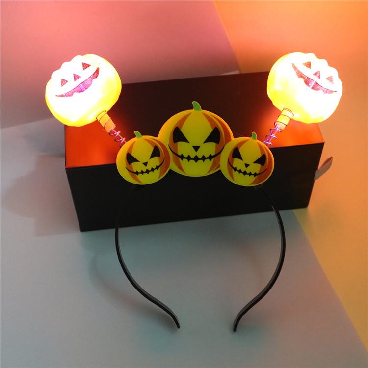 Luminous Halloween Pumpkin & Horn Headband for Kids & Adults