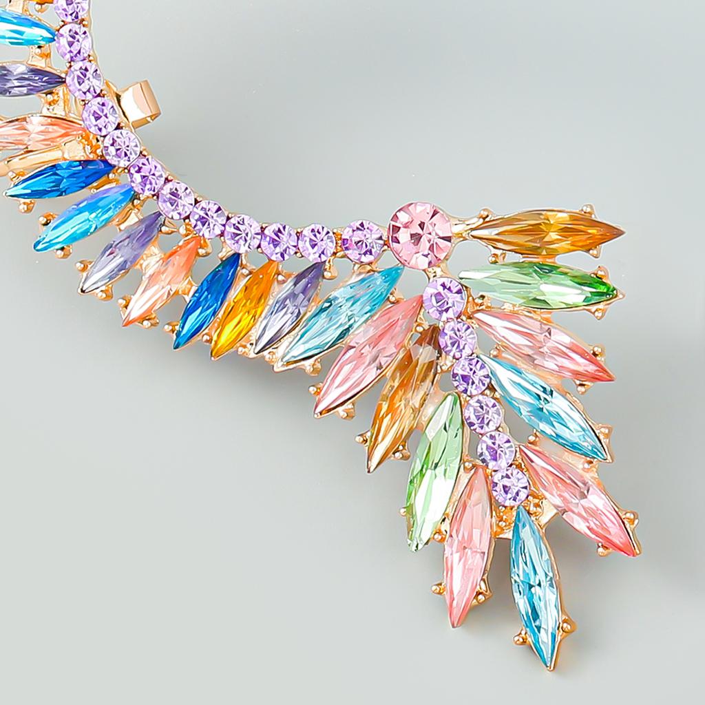 Модные Роскошные Стразы Преувеличенные Серьги Клипсы Для Женщин Девушек Блестящие Бутик Барокко Висячие Серьги Ювелирные Изделия Для Леди