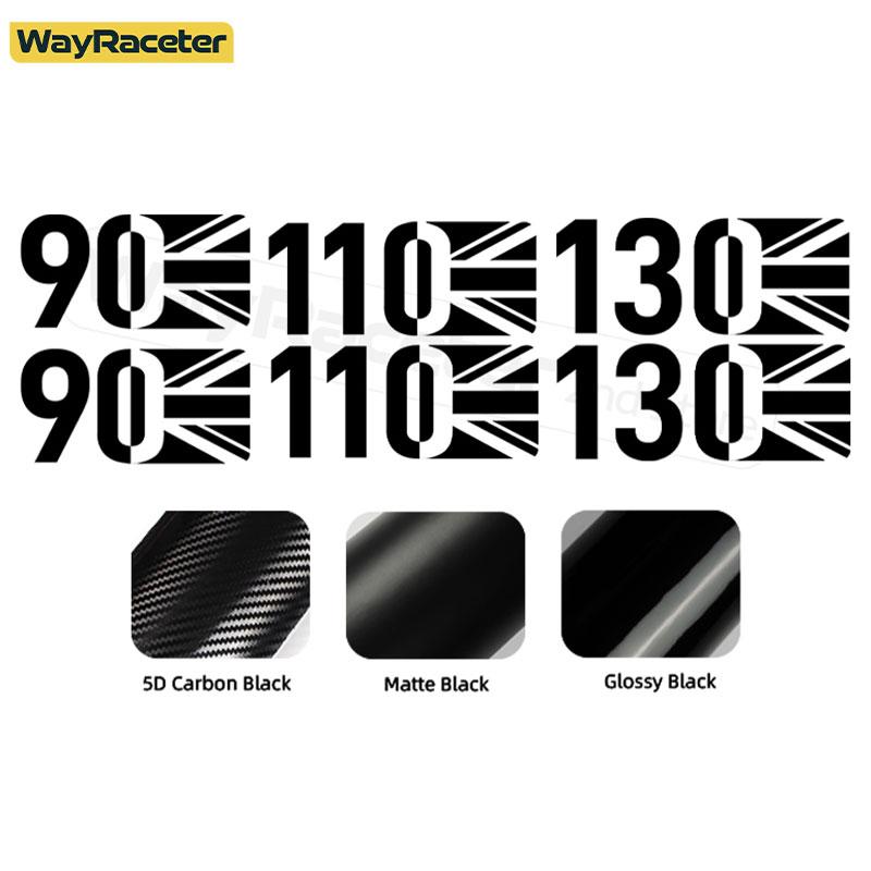 2 Pcs Union Jack Matte/Glossy/Carbon Fiber Black Side Fender Wing Sticker For Land Rover Defender L663 90 110 130 Accessories