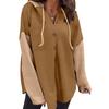 Autumn and Winter Sweater Patchwork Hooded Sweatshirt Casual Women’s Jackets & Coats