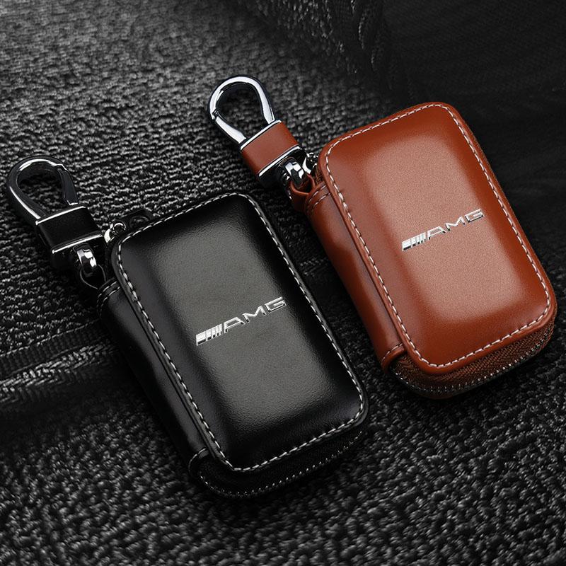 Genuine Leather Men's Key Card Bag High-quality Multi-function Key Box For Mercedes-Benz AMG B-Class W245 W246 W247