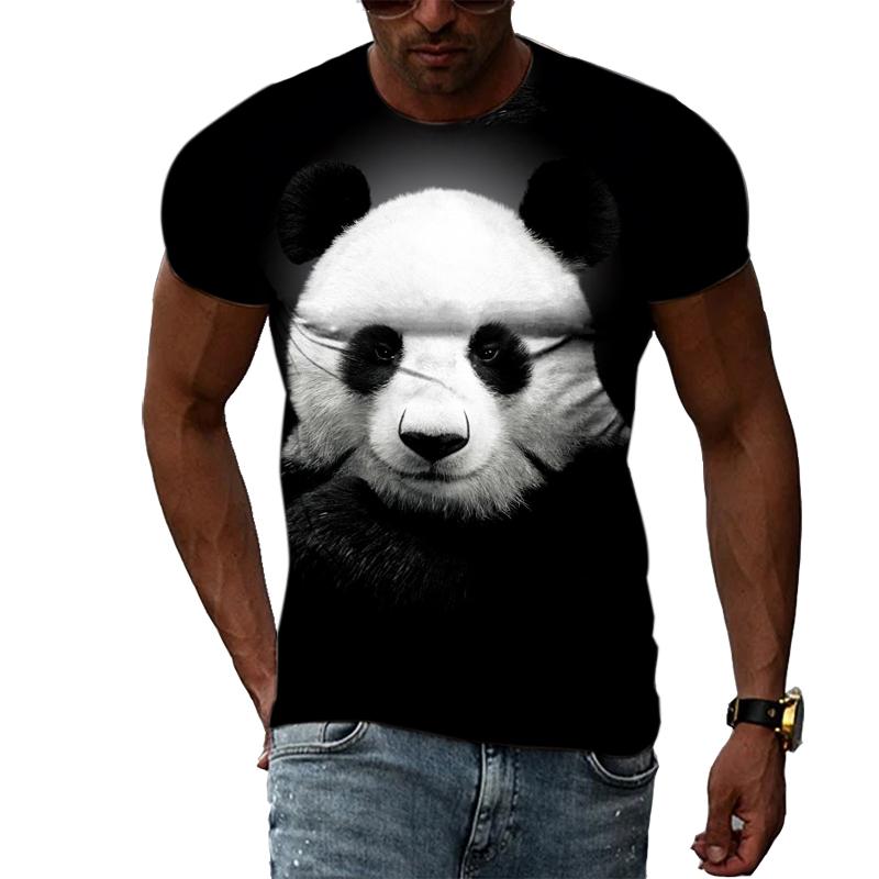 Летние оригинальные футболки с изображением медведя и животного, мужские повседневные футболки с интересной индивидуальностью и круглым вырезом с 3D принтом и короткими рукавами, уличная одежда