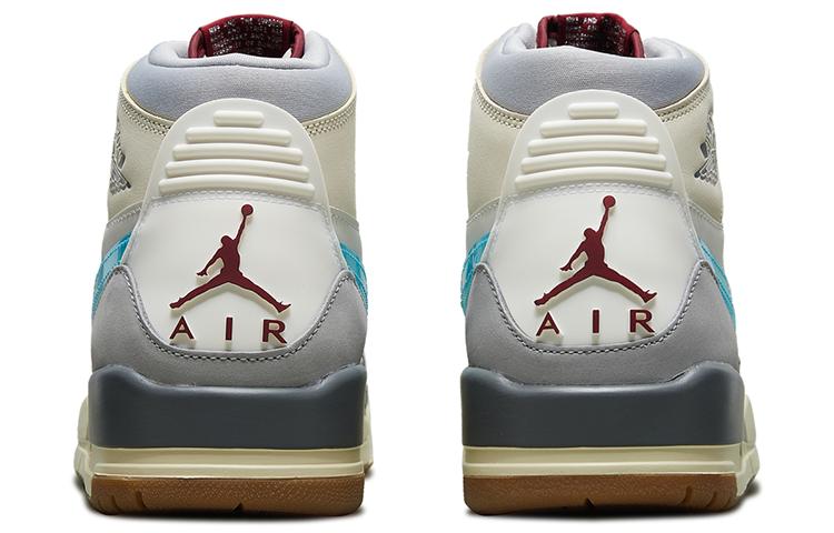 Jordan Legacy 312 Leather High Top Men's Retro Basketball Sneaker, White Grey Blue FB1875-141