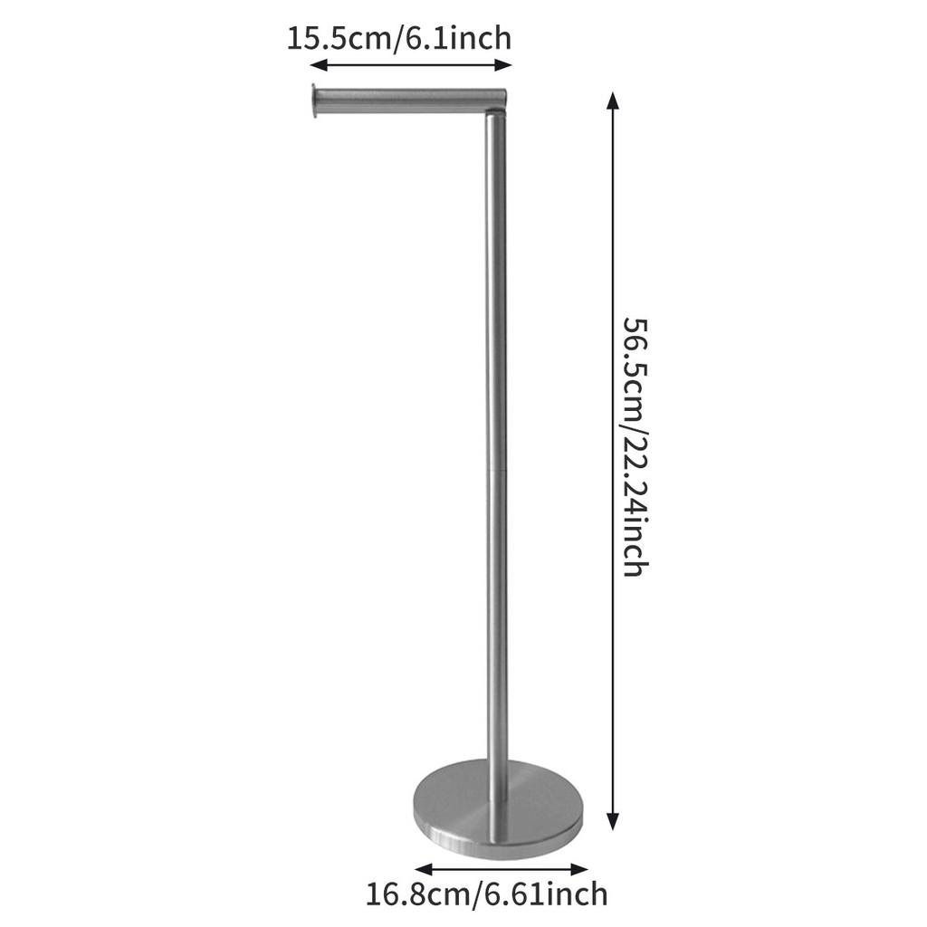 Toilet Paper Holder Stand Stainless Steel Rustproof Pedestal Lavatory Tissue Roll Holder Floor Stand Modern Brushed Finish