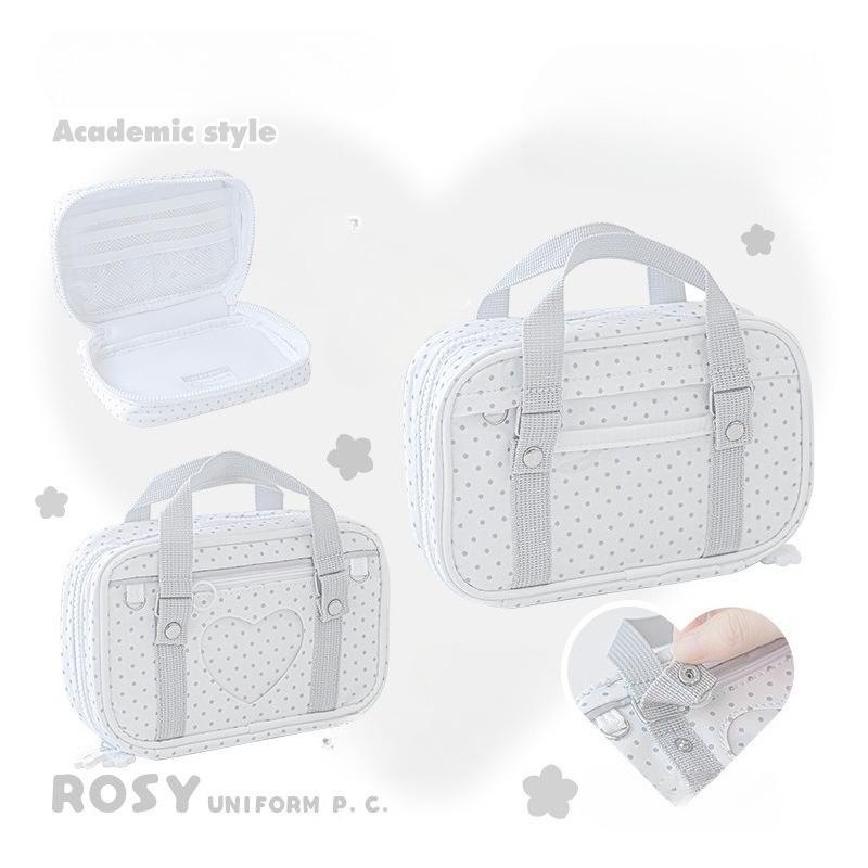 Набор RosyPosy Soft, Сумка-руководство по школьной форме JK, Сумка-органайзер с двойным прозрачным окном в горошек, Пенал для студентов