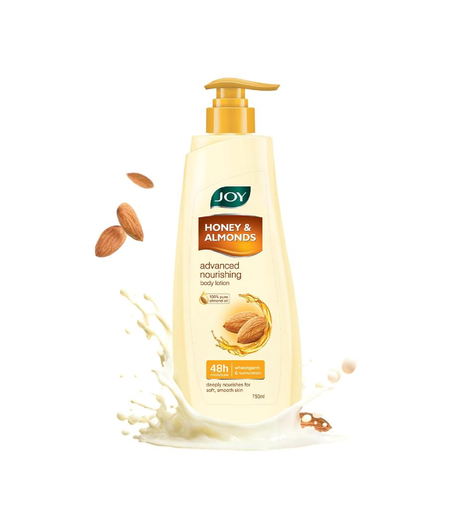 Joy Honey & Almonds Lightweight Body Lotion with Shea Butter, Nourishing 48hr Care for Winter (750ml)