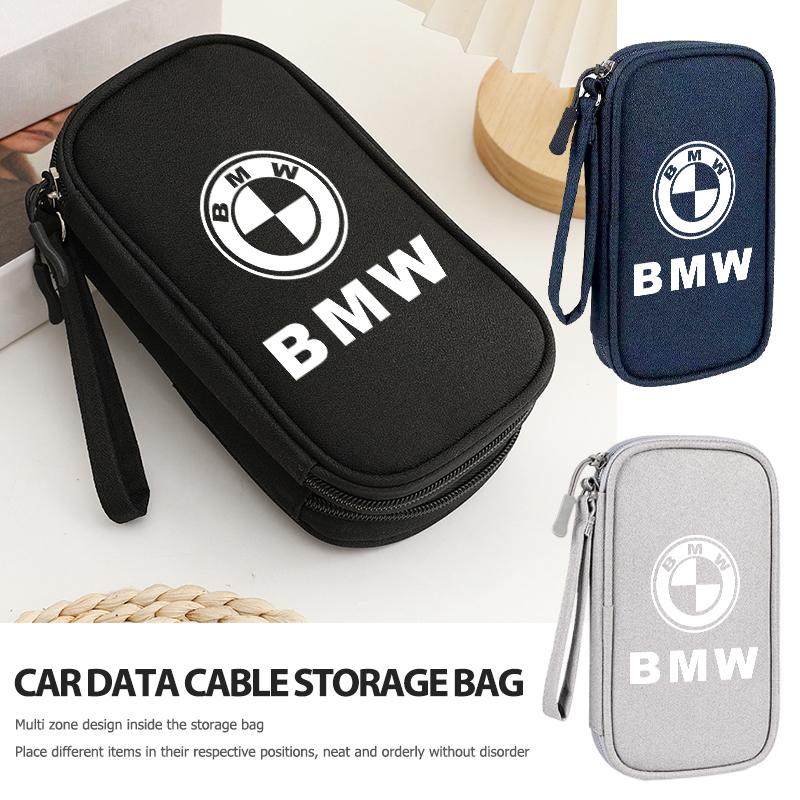 BBKB9 Car Travel Phone Data Line Storage Multifunction Oxford Bag For BMW Performance X1 M3 M6 F01 F02 E34 E36 E60 F10 F20 X6