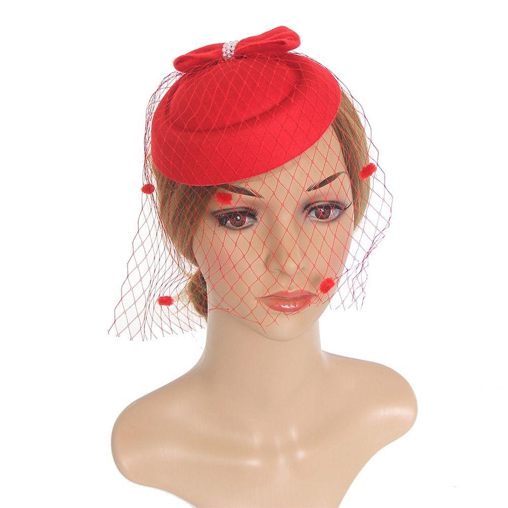 Аксессуары для волос Шляпки-фасинаторы Заколка для волос Головной убор Мода Бант Сетка Повязка на голову Женщины Девушки