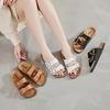 Birkenstock Летние шлепанцы с пробковой подошвой и двойной пряжкой 2025 для мужчин и женщин, Сандалии с кожаным ремешком