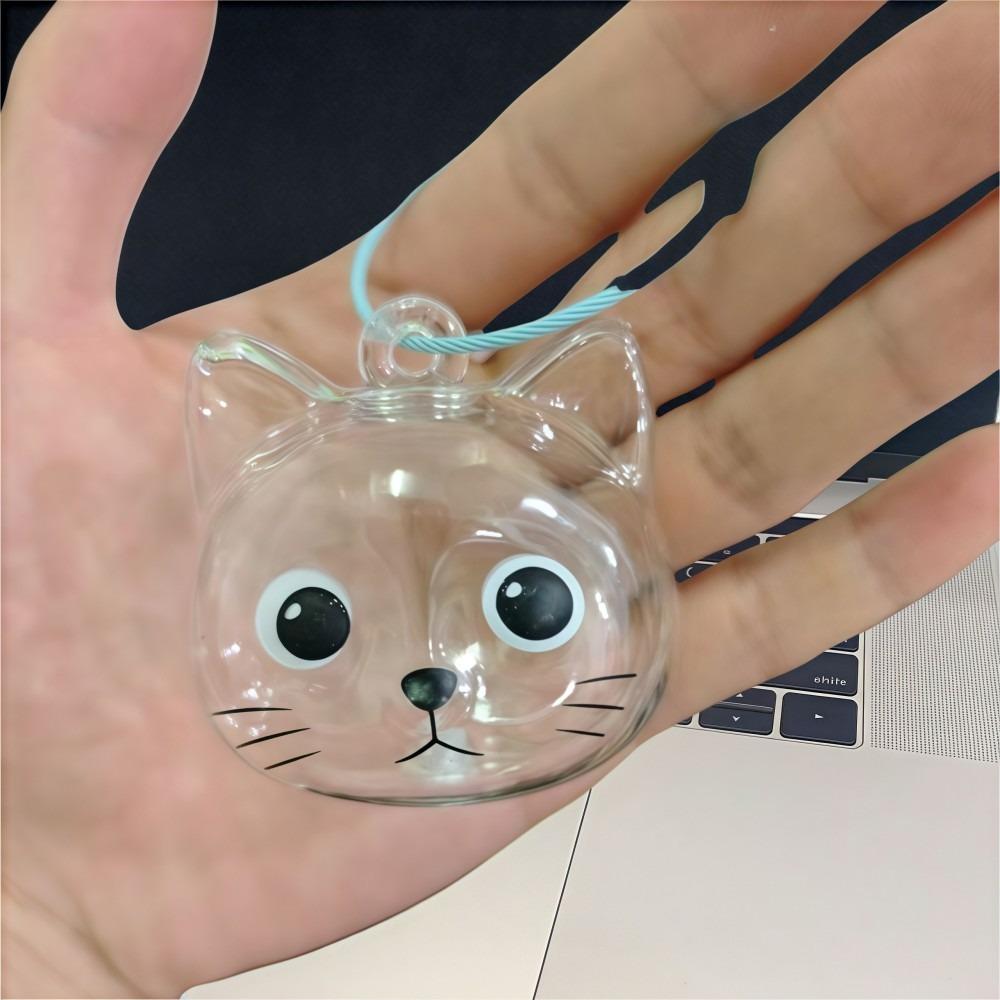 Cat Shaped Cat Fur Storage Pendant Handmade Creative Keychain Cat Hair Memorial