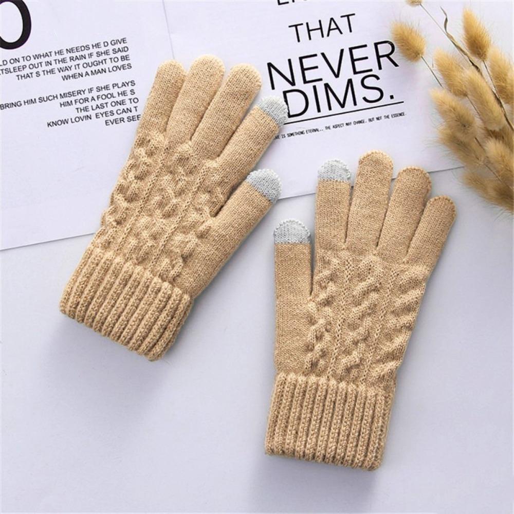 Ветрозащитные уличные перчатки плюшевые мужские женские варежки женские вязаные перчатки осень зима