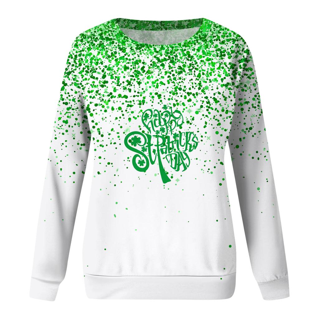 Женская мода повседневная толстовка с длинным рукавом и круглым вырезом с принтом