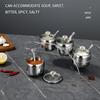 Stainless Steel Condiment Jar Set Light Luxury Spice Organizer Salt Storage Container  Countertop