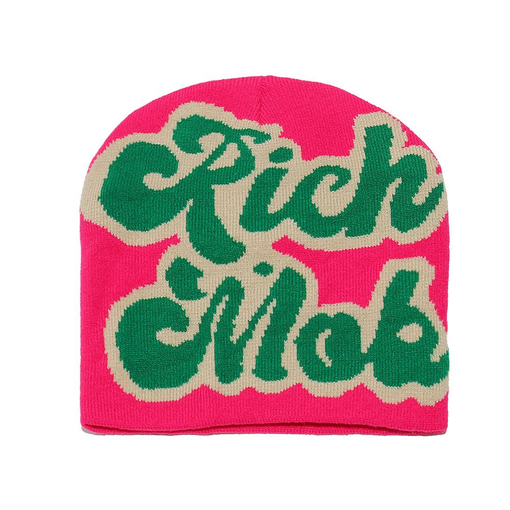 Temu осень-зима новая вязаная шапка-пуловер многоцветная с надписью теплая шапка мужская и женская шерстяная вязаная шапка