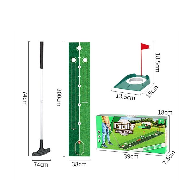 Complete Golf Putting Practice Set Includes Mat and Accessories for or Multiplayer Use to refines Technique Anywhere
