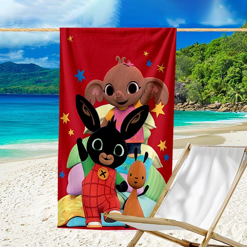 proof beach towel with a Bing pattern - soft,absorbent,quick-drying,machine washable - perfect for swimming,camping,bathing