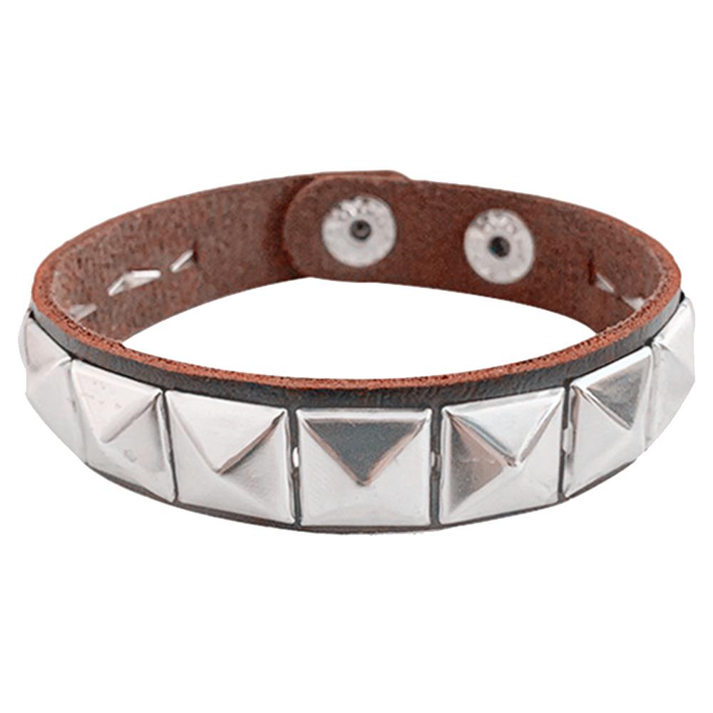 European & American Punk Street Style Rivet Bracelet: PU Leather Bangle
