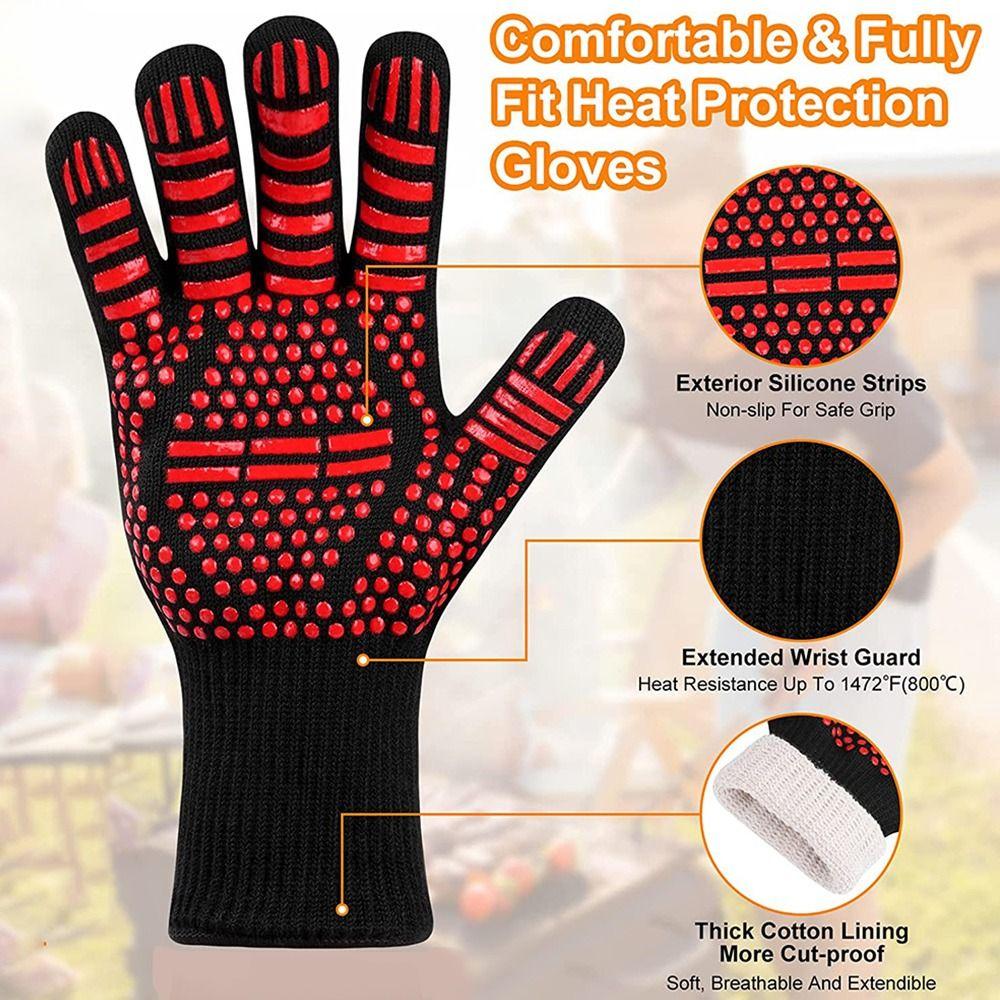 Tools Fireplaces High Temperature Resistance Heat Insulation BBQ Gloves Oven Mitts Fire Heat Glove