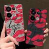 Чехол с текстурой из матовой кожи с принтом губ для Xiaomi 13T Poco X6 M6 Pro Redmi Note 14 Pro 13 12 Pro 11, тонкий противоударный мягкий чехол из ТПУ