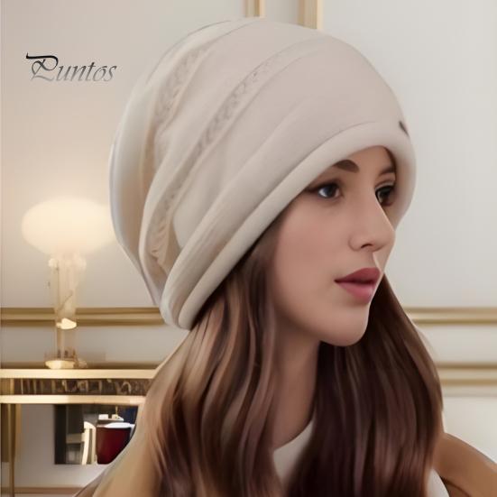 Женская зимняя шапка из толстой вязки, ветрозащитная, с плюшевой подкладкой, сохраняющая тепло, защита ушей, эластичная мешковатая кепка для улицы, школы, поездок на работу, шапочка-бини