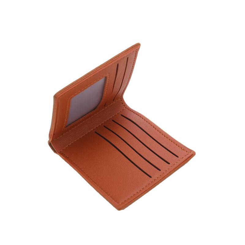 Fashion Men Solid Color Wallet Short Style Wallets Pu Leather Money Clips with Multiple Card Slots Wallet Men Purses