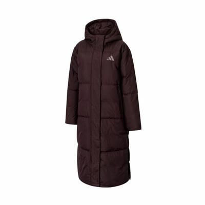 FW24 Бренд Логотип Ветрозащитный Теплый Длинный Пуховик Женская Верхняя Одежда Бордовый JV6198