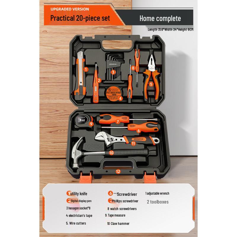 Многофункциональный набор инструментов «Зеленый Лес»: Полный набор для ремонта по дому и для электрика