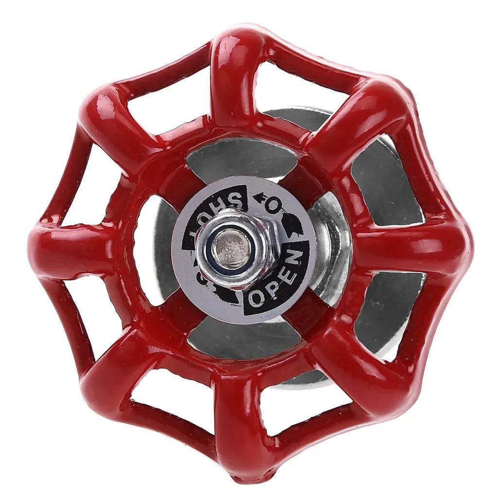 DN15/DN20/DN25 Red Valve Handle Decorative water pipe fittings Closet Hook Valve Handle Retro Cast Iron Wheel Design For DIY