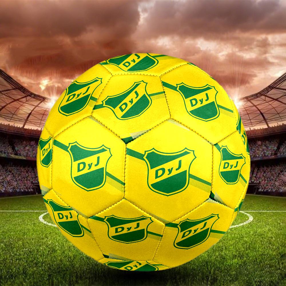 Defensa y Justicia Indoor Soccer Ball Size 5 Colorful All Ages Machine Stitched PVC Competition Ready Durable High-Bounce