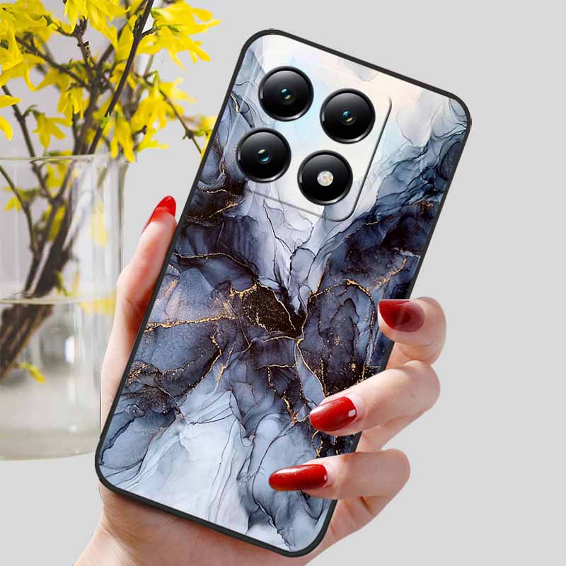 Для Xiaomi 14T / 14T Pro Чехол Модный Черный ТПУ Мраморный Расписной Чехол для Xiaomi 14T Pro Ударопрочный Корпус Capa Силиконовый Мешок 6.67''