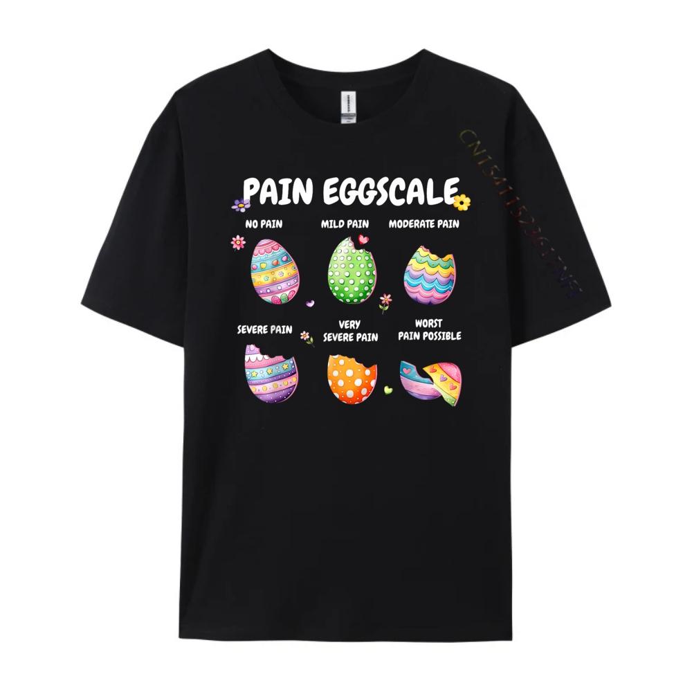 Cute Eggs Pain Scale Easter Day Nurse Triage Pain Assessment Fashion T Shirt Men Short Sleeve Tee