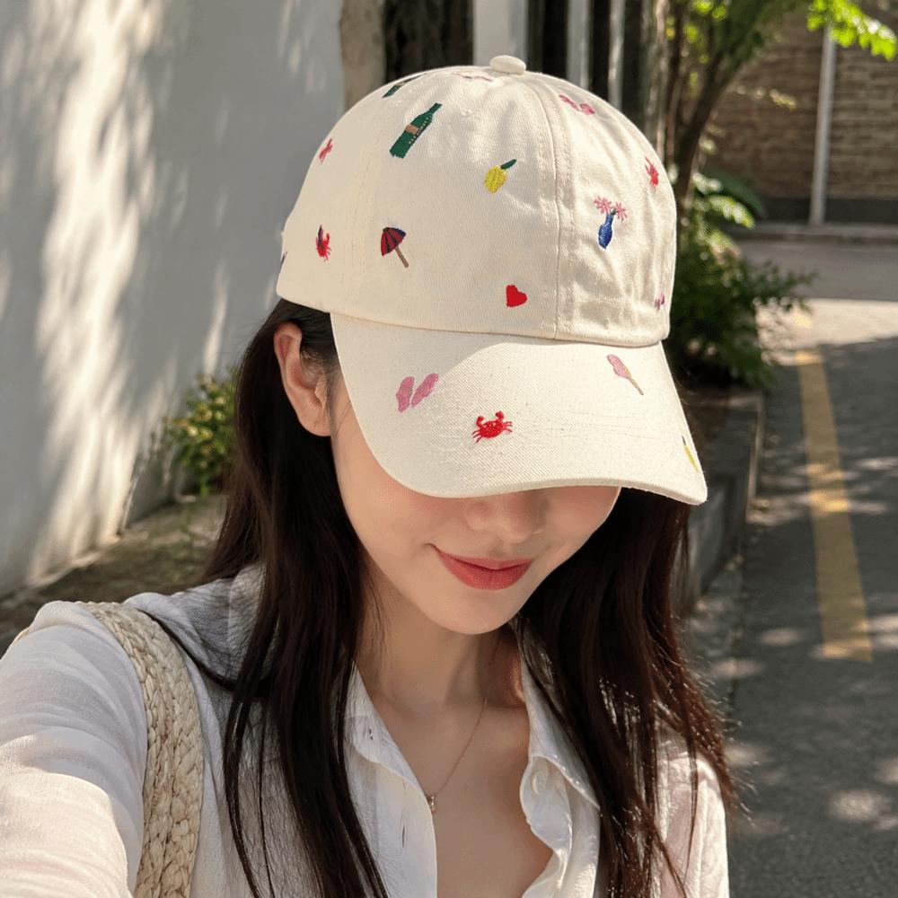 Cute Crab Embroidered Baseball Cap Casual Sun Protection Hat High Quality Duck Tongue Hat Outdoor