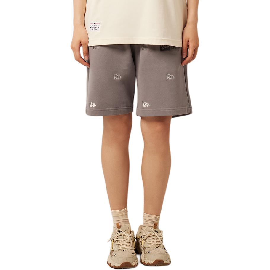 New Era SS24 Вязаные повседневные шорты с вышивкой и градиентным принтом по всей поверхности, унисекс, серые 14187409